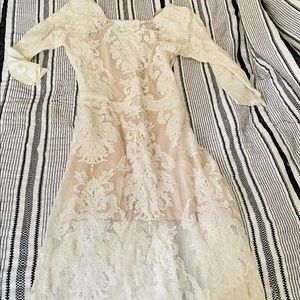 For love & lemons midi lace white dress